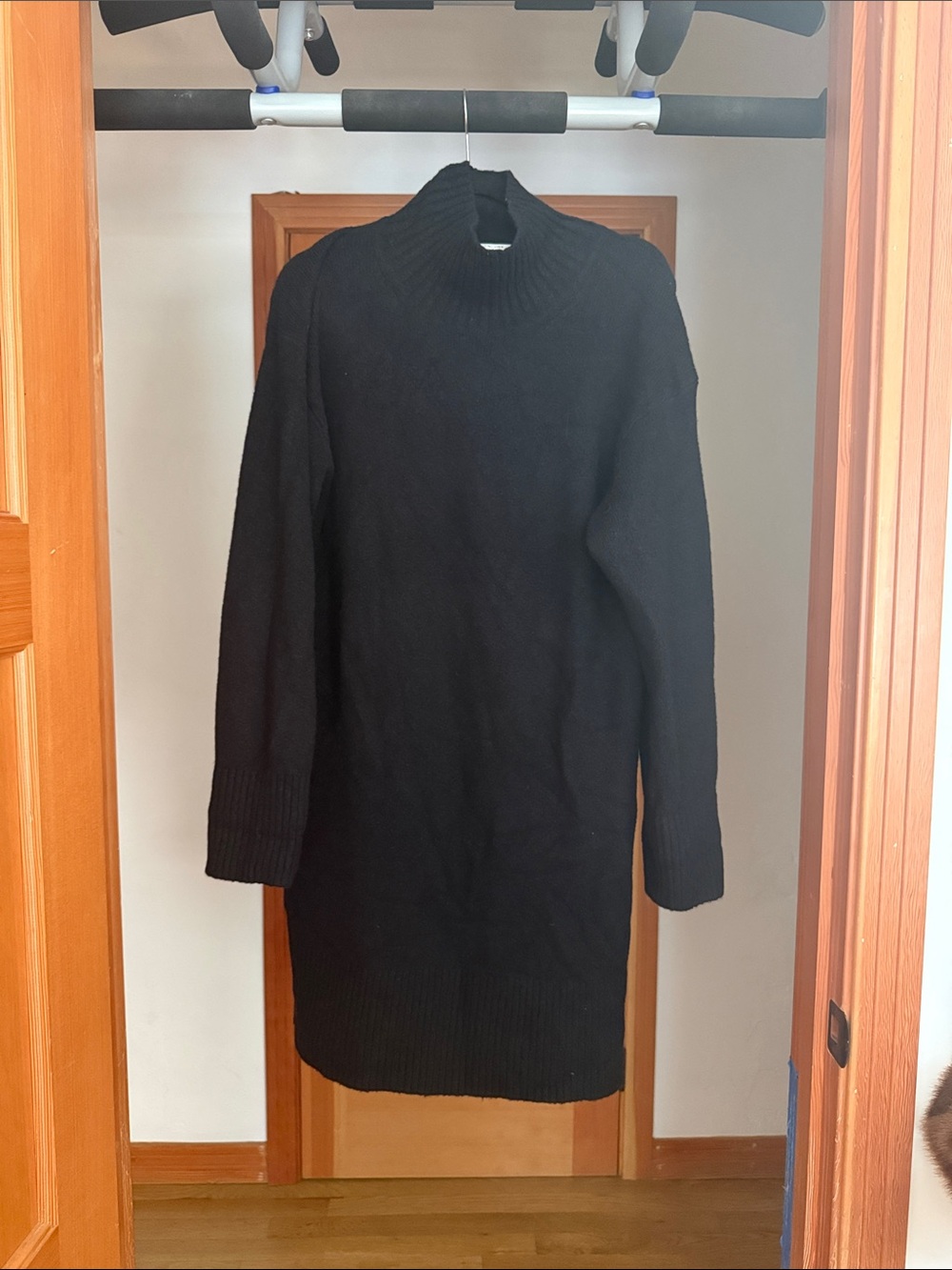 Everlane Black Turtleneck Knit Sweater Dress